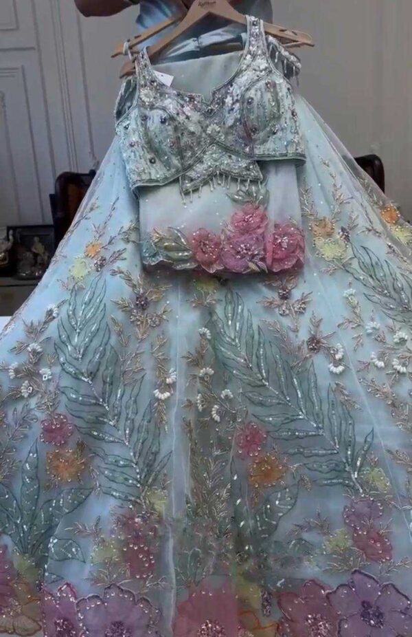 Organza Silk Lehengas - Designer Wedding & Engagement Embroidered Lehengas