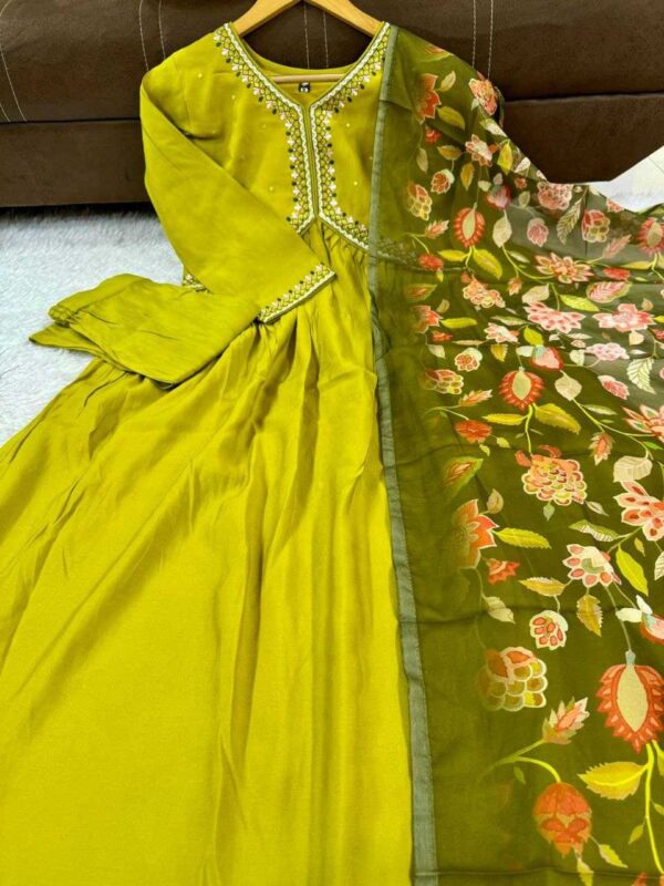 Viscose Chanderi Suits - Alia Cut Haldi Outfits - Image 5