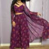Stylish Georgette Shrug Set with Flairy Plazo