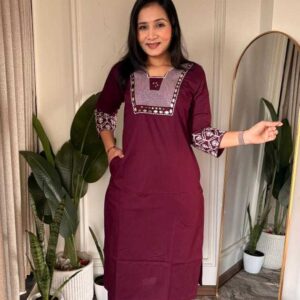 Cotton Embroidered Palazzo Suit – Festive Wear