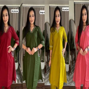 Cotton A-Line Kurti with Bottom & Pockets – Festive Wear